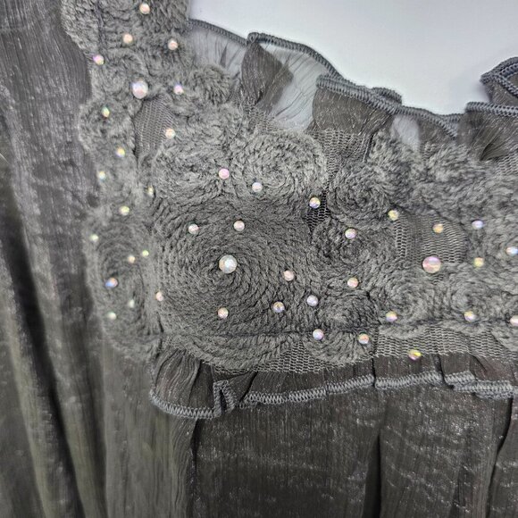 Pretty Angel Gray Dress Fairy Goth Whimsigoth Angelic Silk S - Picture 3 of 12